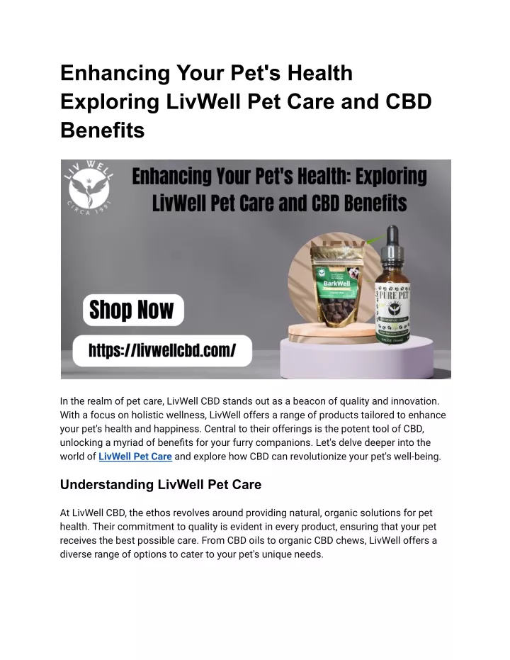 enhancing your pet s health exploring livwell