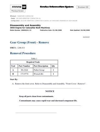 Caterpillar Cat CB-534B VIBRATORY COMPACTOR (Prefix 4JL) Service Repair Manual Instant Download