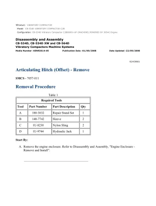 Caterpillar Cat CB-534D Vibratory Compactor (Prefix C2B) Service Repair Manual Instant Download