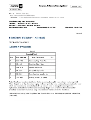 Caterpillar Cat CB-534D Vibratory Compactor (Prefix C4B) Service Repair Manual Instant Download