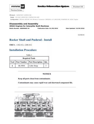 Caterpillar Cat CB-534D VIBRATORY COMPACTOR (Prefix C8M) Service Repair Manual Instant Download