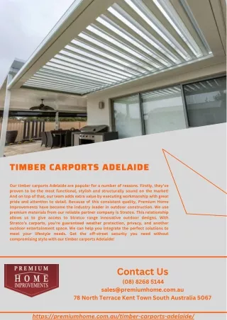 Timber Carports Adelaide