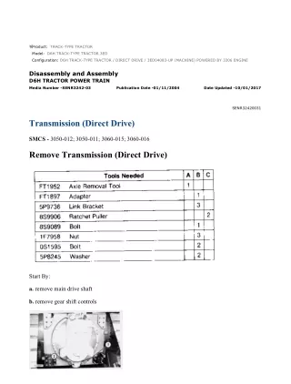 Caterpillar Cat D6H TRACK-TYPE TRACTOR (Prefix 3ED) Service Repair Manual Instant Download 3