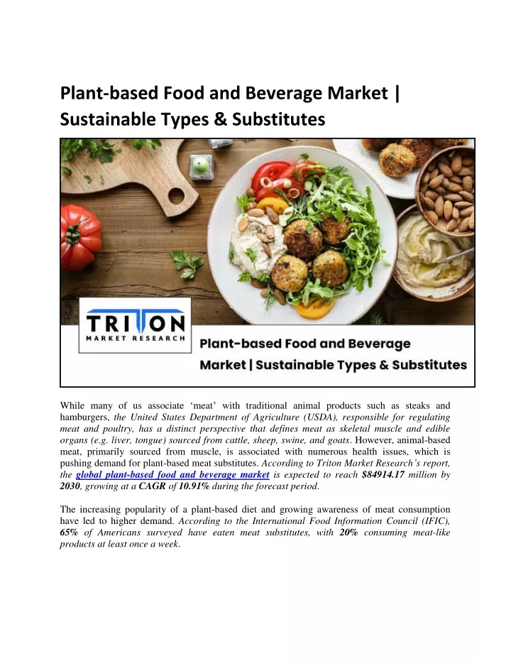 plant based food and beverage market sustainable