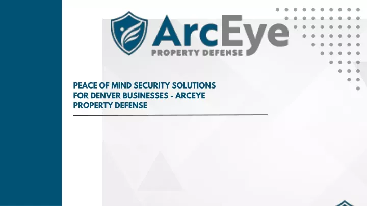 peace of mind security solutions for denver