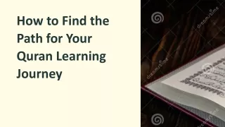 How to Find the  for Your Quran Learning Journey