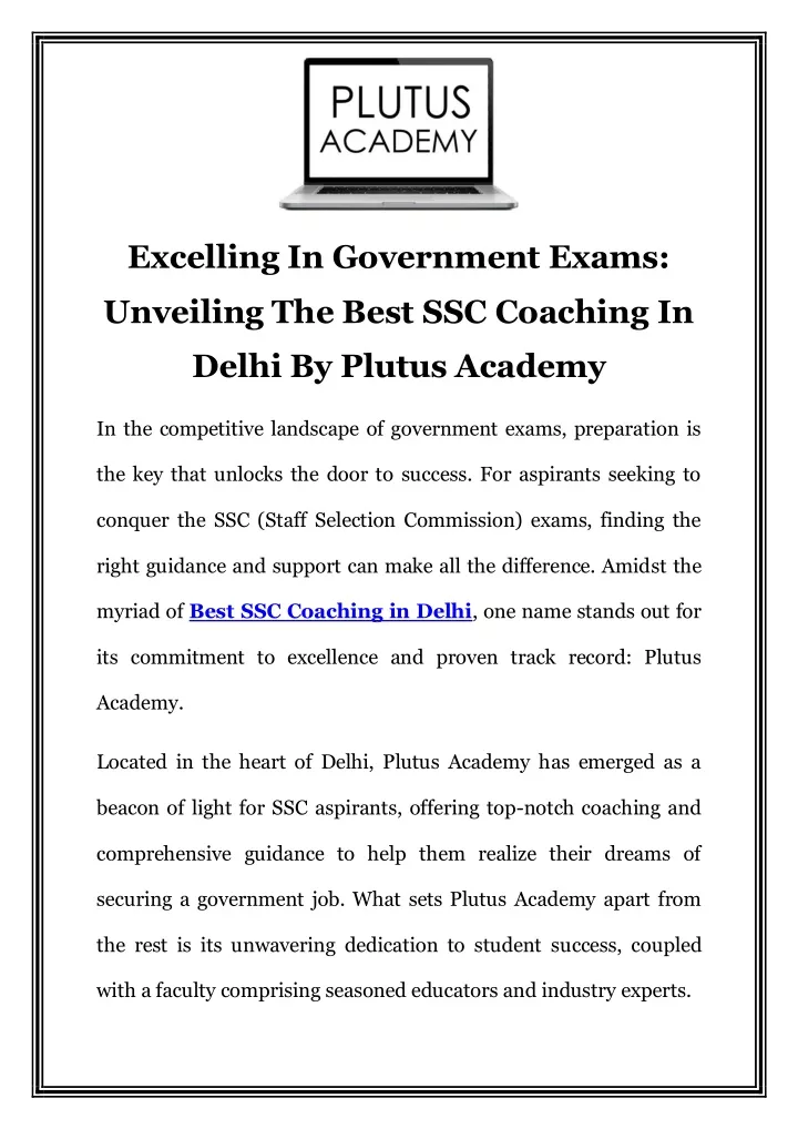 excelling in government exams