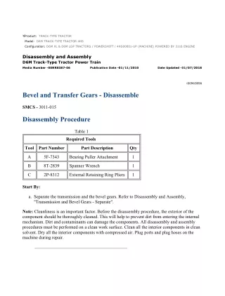 Caterpillar Cat D6M TRACK-TYPE TRACTOR (Prefix 4HS) Service Repair Manual Instant Download