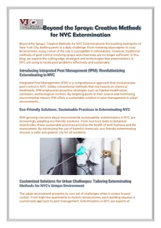 NYC's Premier Exterminators: VJ Pest Management