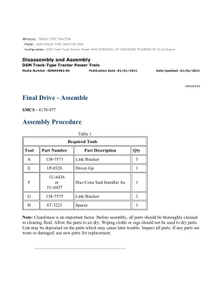 Caterpillar Cat D6M TRACK-TYPE TRACTOR (Prefix 5WR) Service Repair Manual Instant Download