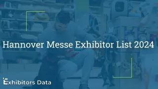 Hannover Messe Exhibitor List 2024