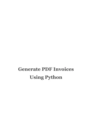 Generate PDF Invoices Using Python