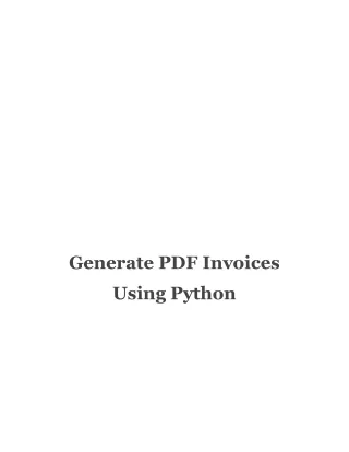 generate pdf invoices
