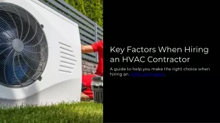 Key Factors When Hiring an HVAC Contractor