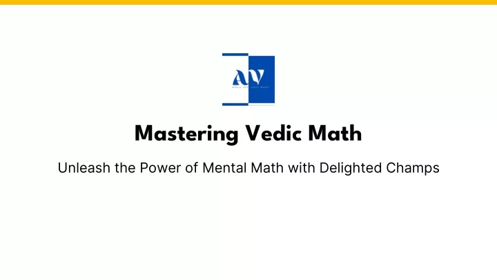 mastering vedic math