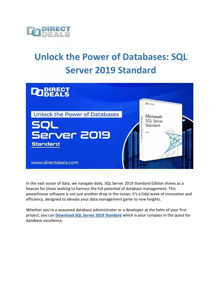 unlock the power of databases sql server 2019