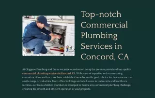 Top-notch Commercial Plumbing Services in Concord, CA