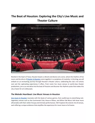 Discover Houston's Vibrant Theater Scene with Eventsfy