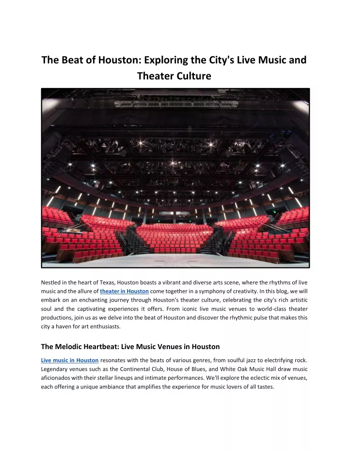 the beat of houston exploring the city s live
