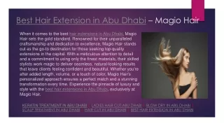 Best Hair Extension in Abu Dhabi – Magio
