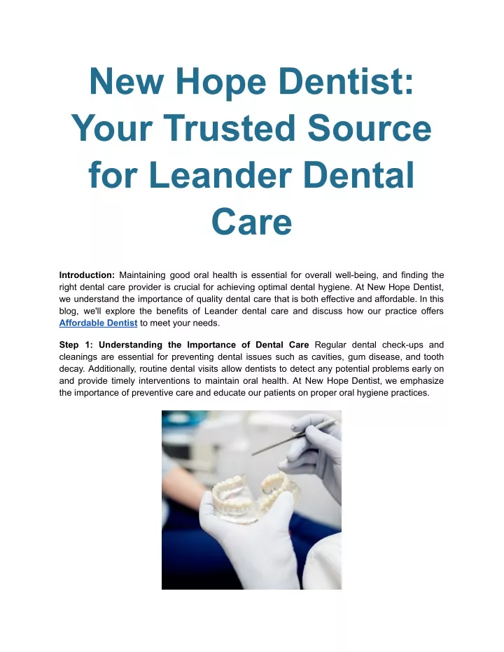 new hope dentist your trusted source for leander