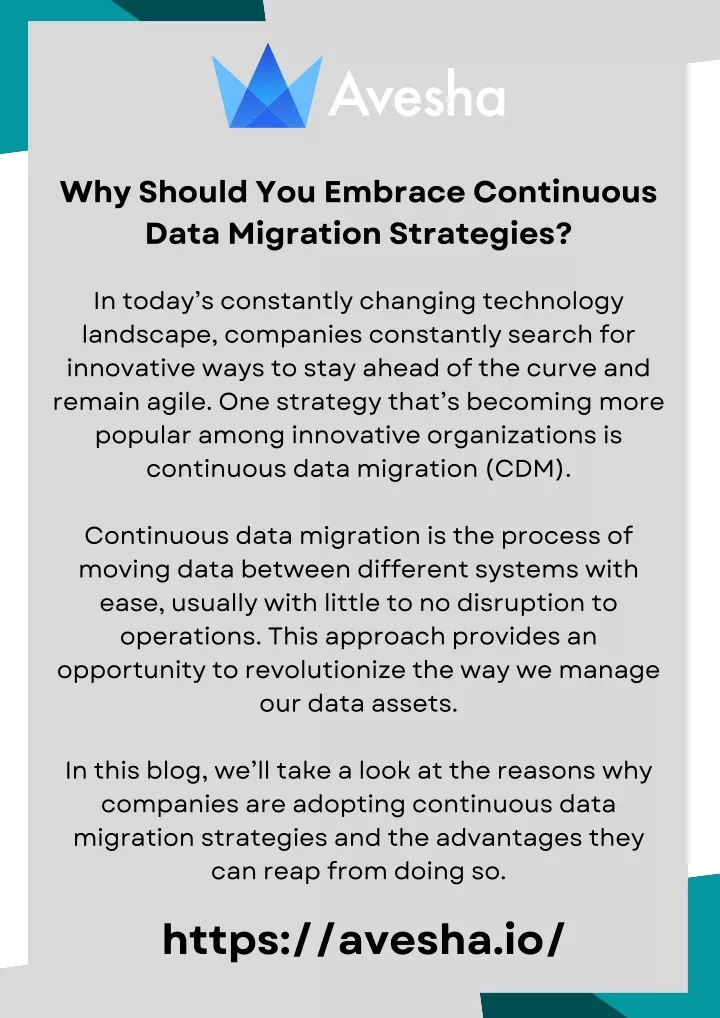 why should you embrace continuous data migration