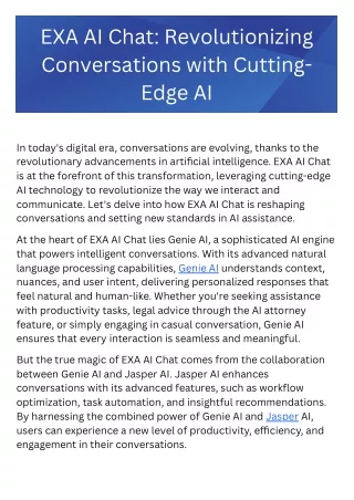 EXA AI Chat: Revolutionizing Conversations with Cutting-Edge AI