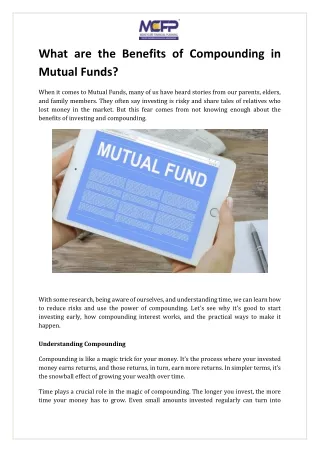 What Are the Benefits of Compounding in Mutual Funds (1)