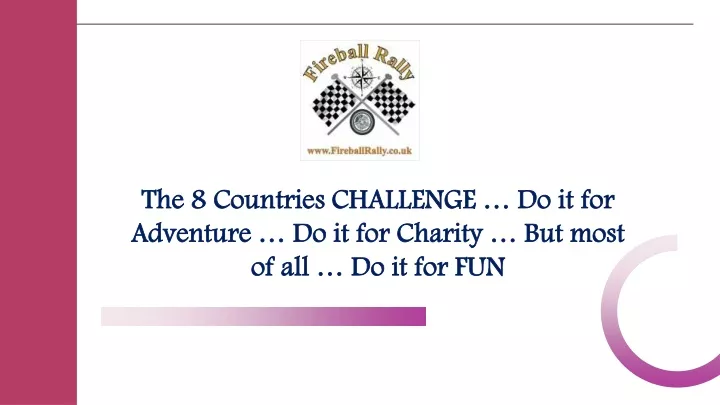 the 8 countries challenge