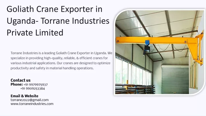 goliath crane exporter in uganda torrane