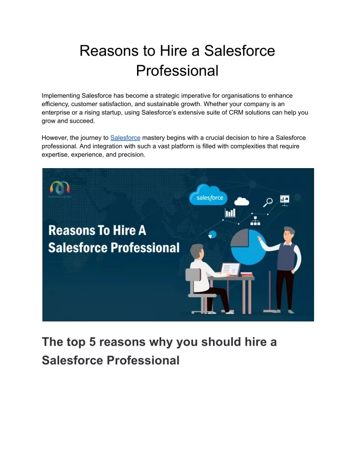 reasons to hire a salesforce professional