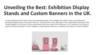 Exhibition Display Stands and Custom Banners in the UK.