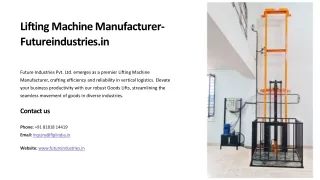 Lifting Machine Manufacturer, Best Lifting Machine Manufacturer