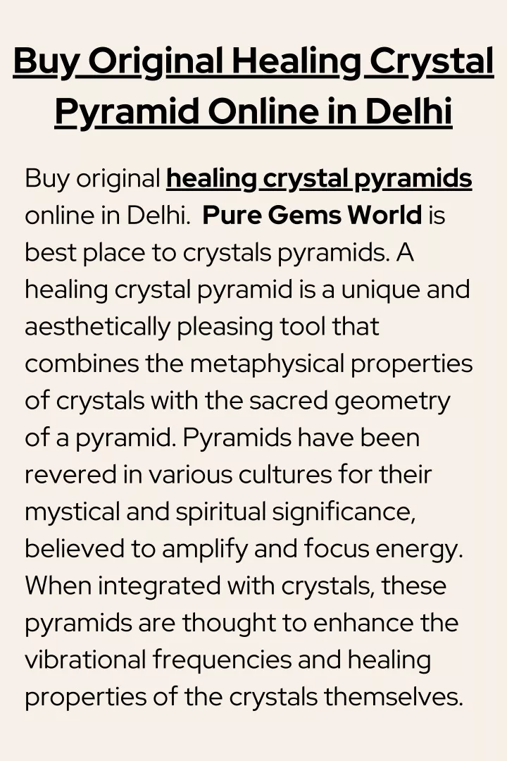 buy original healing crystal pyramid online