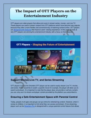 The Impact of OTT Players on the Entertainment Industry