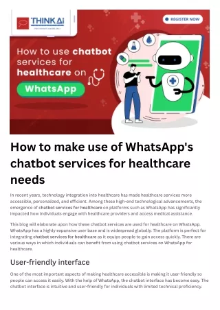 How to make use of WhatsApp's chatbot services for healthcare needs