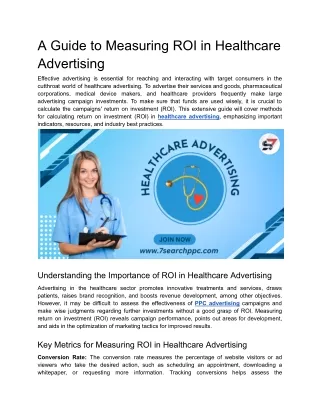 A Guide to Measuring ROI in Healthcare Advertising