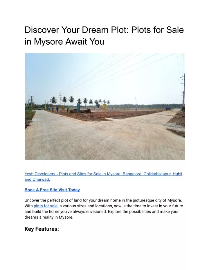 discover your dream plot plots for sale in mysore