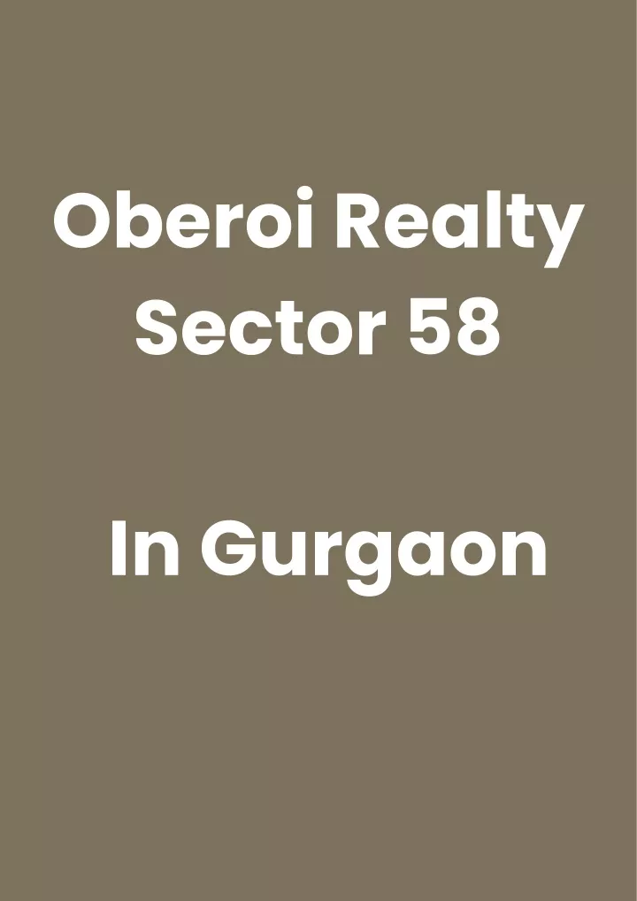 oberoi realty sector 58