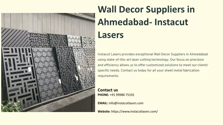 wall decor suppliers in ahmedabad instacut lasers