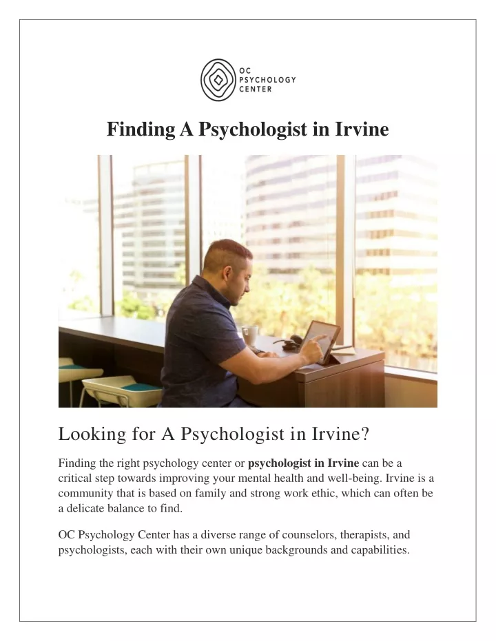 finding a psychologist in irvine