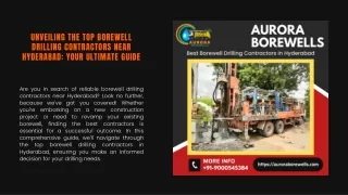 Unveiling the Top Borewell Drilling Contractors Near Hyderabad Your Ultimate Guide