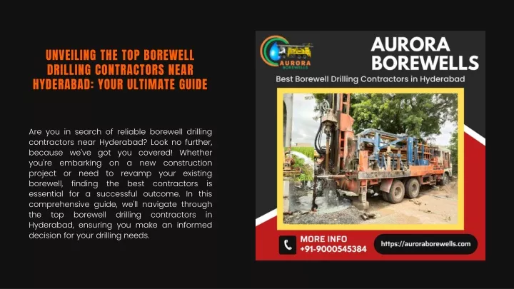 unveiling the top borewell drilling contractors