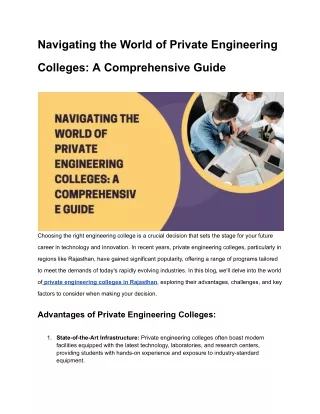 Navigating the World of Private Engineering Colleges_ A Comprehensive Guide