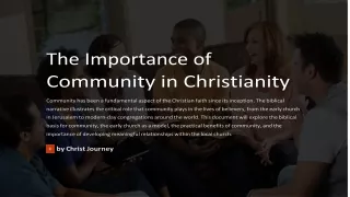 The Importance of Community in Christianity