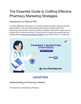 The Essential Guide to Crafting Effective Pharmacy Marketing Strategies