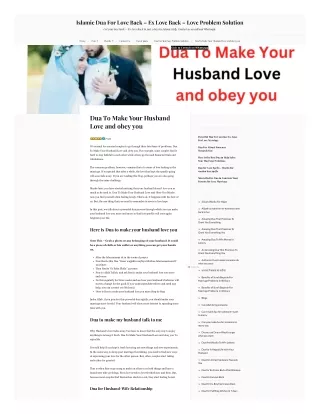 Dua To Make Your Husband Love and obey you