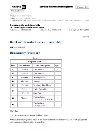 Caterpillar Cat D6T TRACK-TYPE TRACTOR (Prefix GCT) Service Repair Manual Instant Download