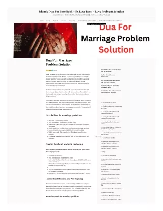 Dua For Marriage Problem Solution