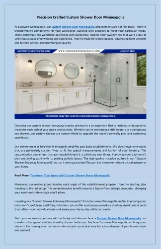 Expertly Designed Custom Shower Door Minneapolis